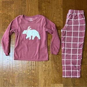 Girls Carters Fleece 2-Piece Pajamas - 7 - Pink Bear